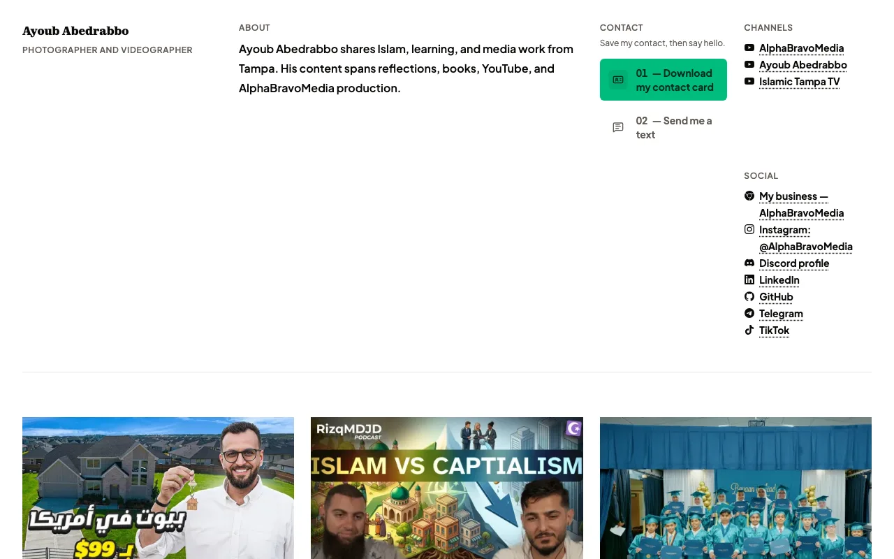Ayoubabed.xyz portfolio homepage