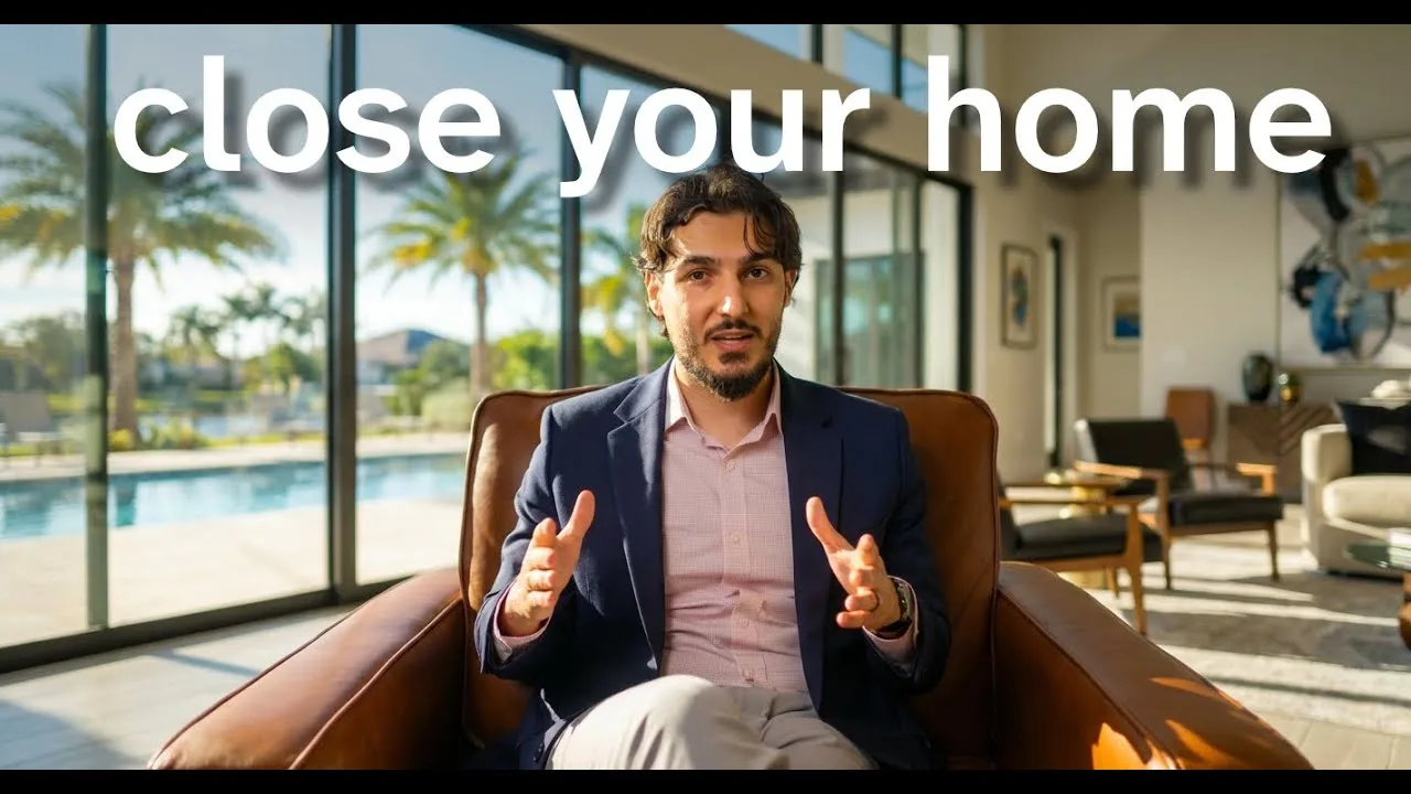 Omar Erchid presenting a Titletown Closing video in a professional interior setting